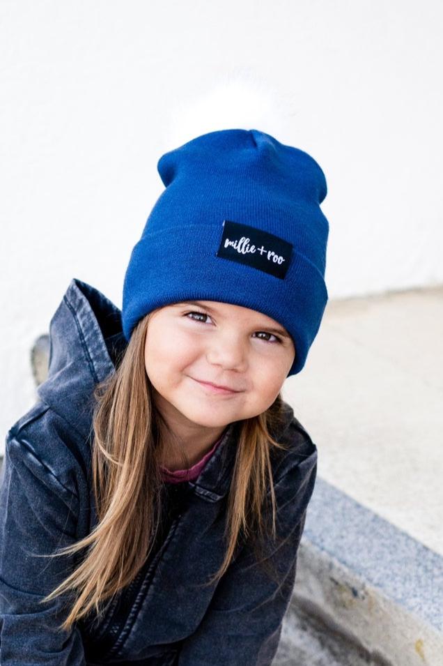 BAMBOO CUFF BEANIE- Navy - HoneyBug 