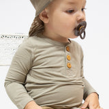 HENLEY LONG SLEEVE- Mushroom - HoneyBug 