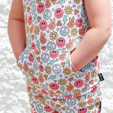 BAMBOO HOODIE TANK- Groovy Summer - HoneyBug 