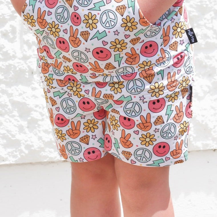 BAMBOO JOGGER SHORTS- Groovy Summer - HoneyBug 