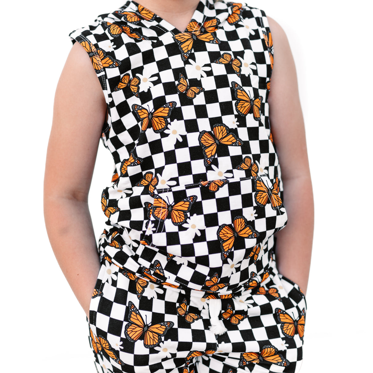 BAMBOO HOODIE TANK- Butterflies - HoneyBug 