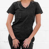 MAMA V-NECK- Midnight Snow Wash - HoneyBug 