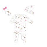 Pink Pawprints in the Park Onesie + Hat