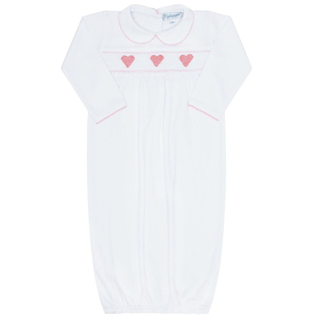 Heart Smocked Gown - HoneyBug 