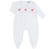 Heart Smocked Footie - HoneyBug 