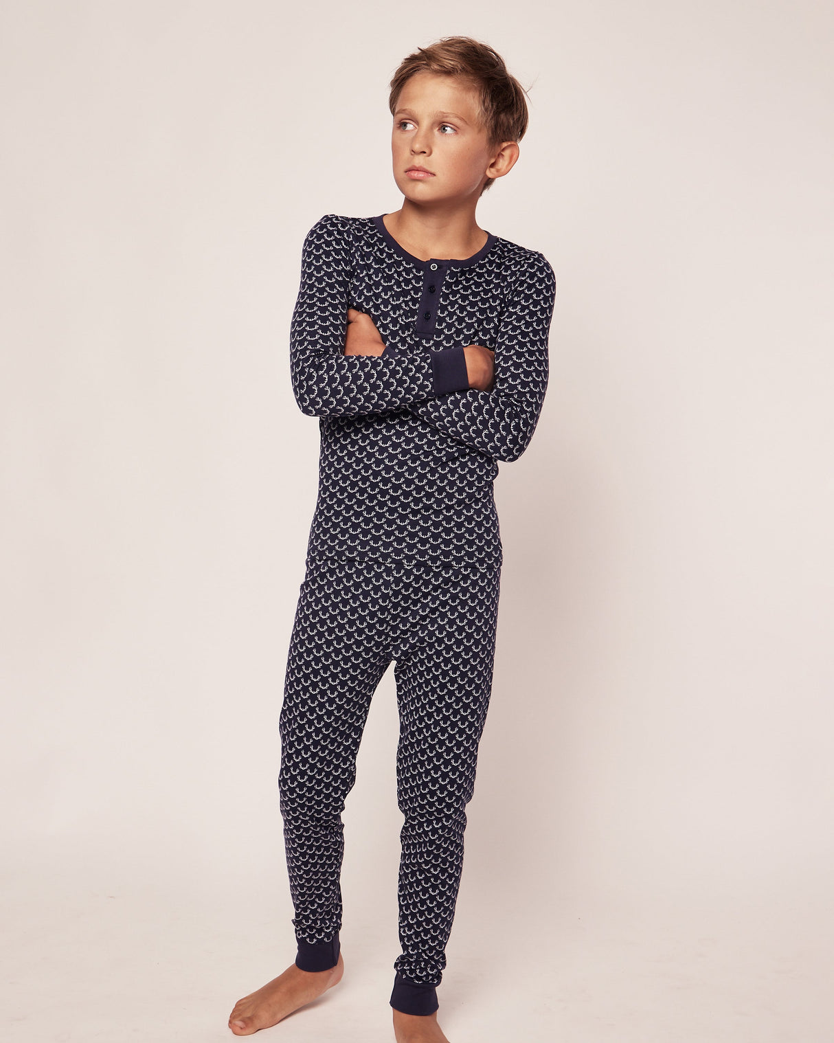 Kid's Pima Snug Fit Pajama Set Nordic Antlers