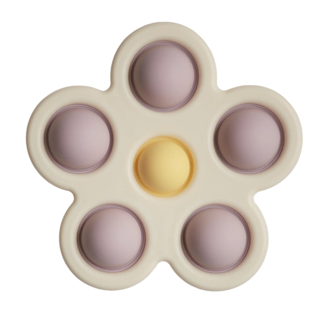 Flower Press Toy - Soft Lilac/Daffodil/Ivory - HoneyBug 