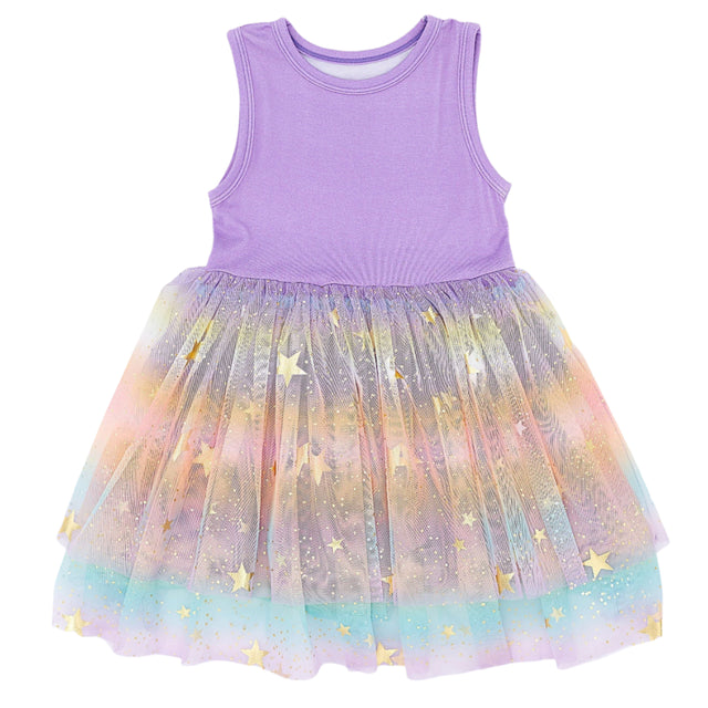 Bamboo Tulle Dress - Rainbow Ombre Twinkle - HoneyBug 