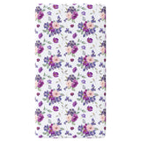 Fitted Crib Sheet - Purple & Blush Floral - HoneyBug 