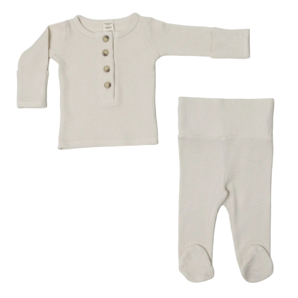 DELILAH || THERMAL INFANT LONG SLEEVE HENLEY TOP AND BOTTOM SET