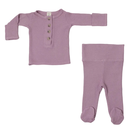 DELILAH || THERMAL INFANT LONG SLEEVE HENLEY TOP AND BOTTOM SET