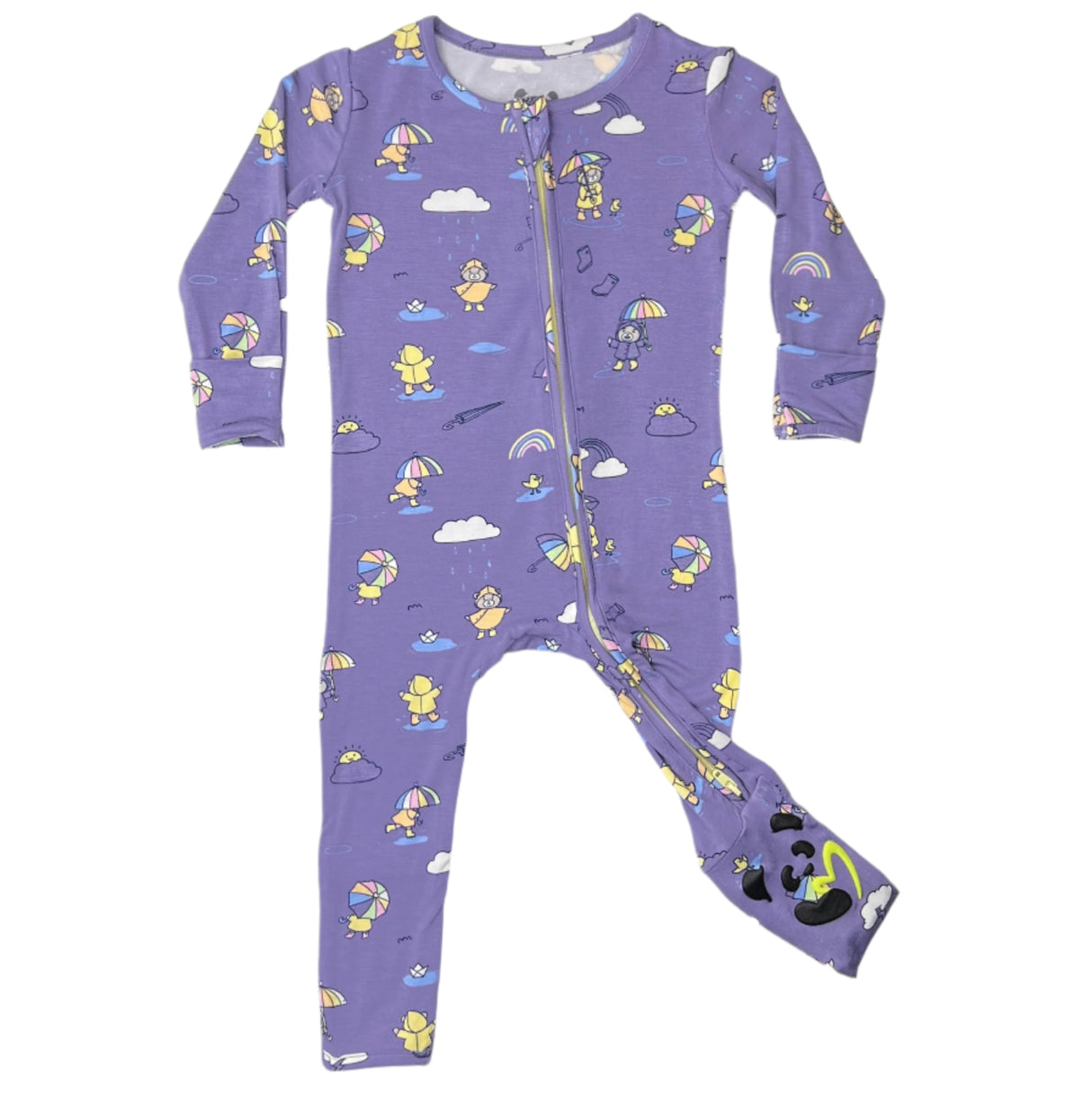 Rainbow Bear Bamboo Convertible Footie - HoneyBug 