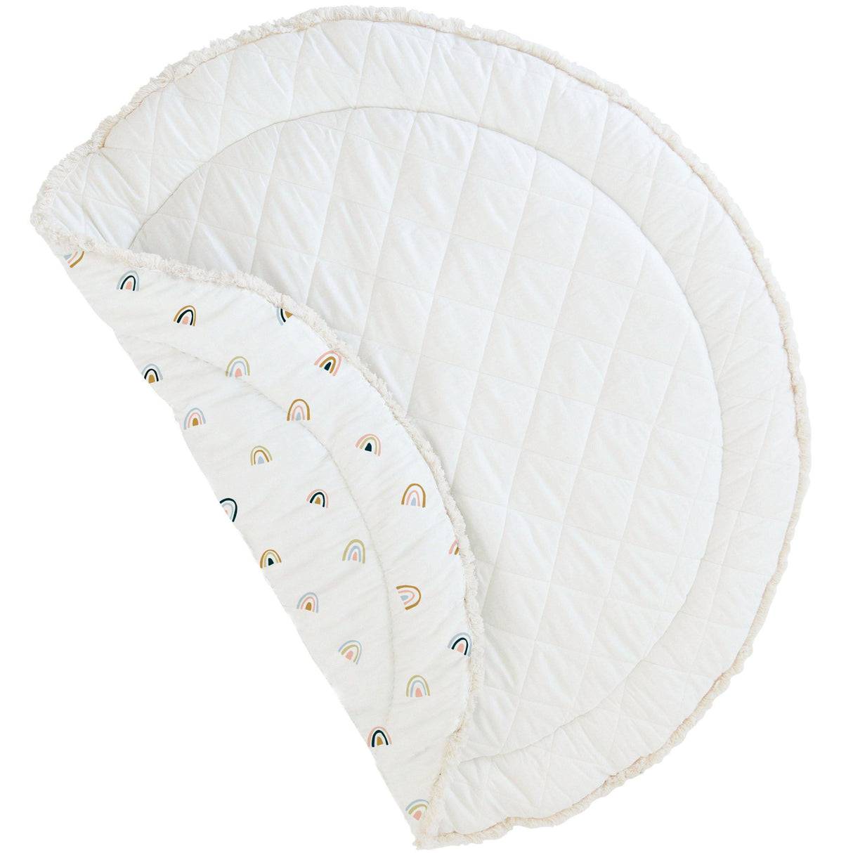 Organic Cotton Quilted Play Mat - Rainbow