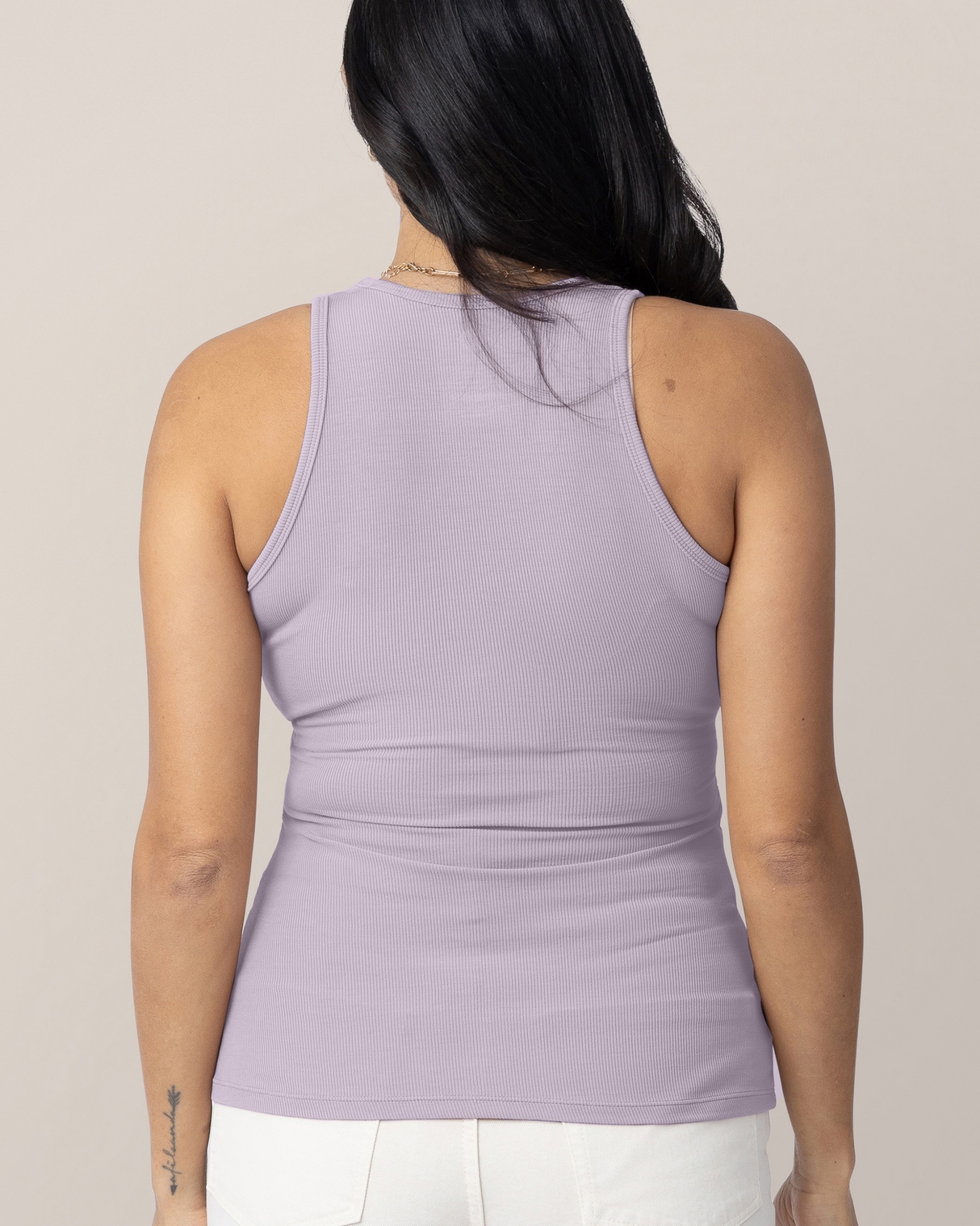 Ribbed Bamboo Racerback Nursing Tank | Lavender Mist - HoneyBug 