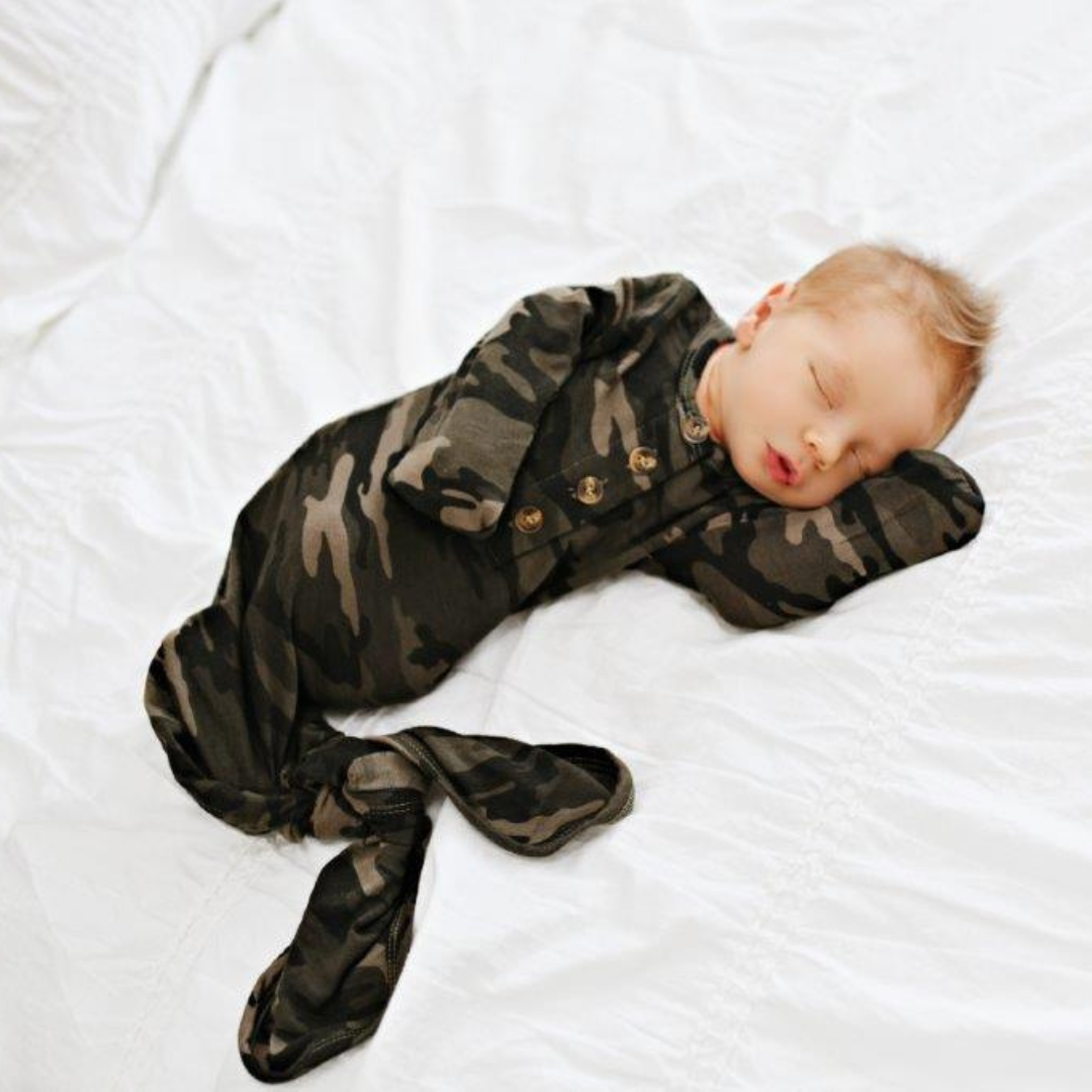 Knotted Baby Gown - Camo