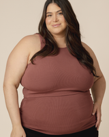 Ribbed Bamboo Racerback Nursing Tank | Redwood - HoneyBug 