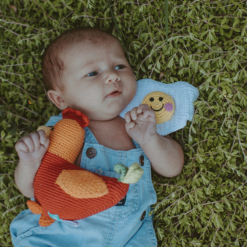 Pretend Play Food Rattle - Fried Egg