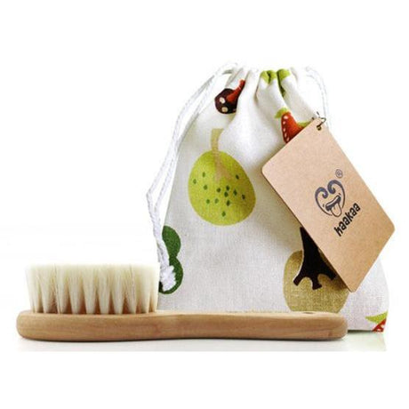 Haakaa Goats Wool Wooden Baby Hairbrush 1 pk - HoneyBug 