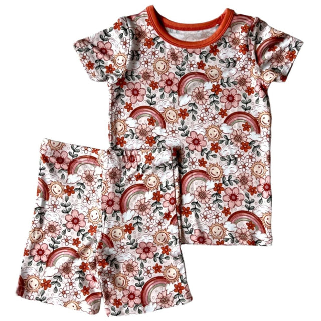 TWO PIECE SHORTIE SET- Happiness - HoneyBug 