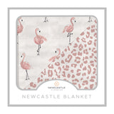 Dancing Flamingo and Little Leopard Newcastle Blanket