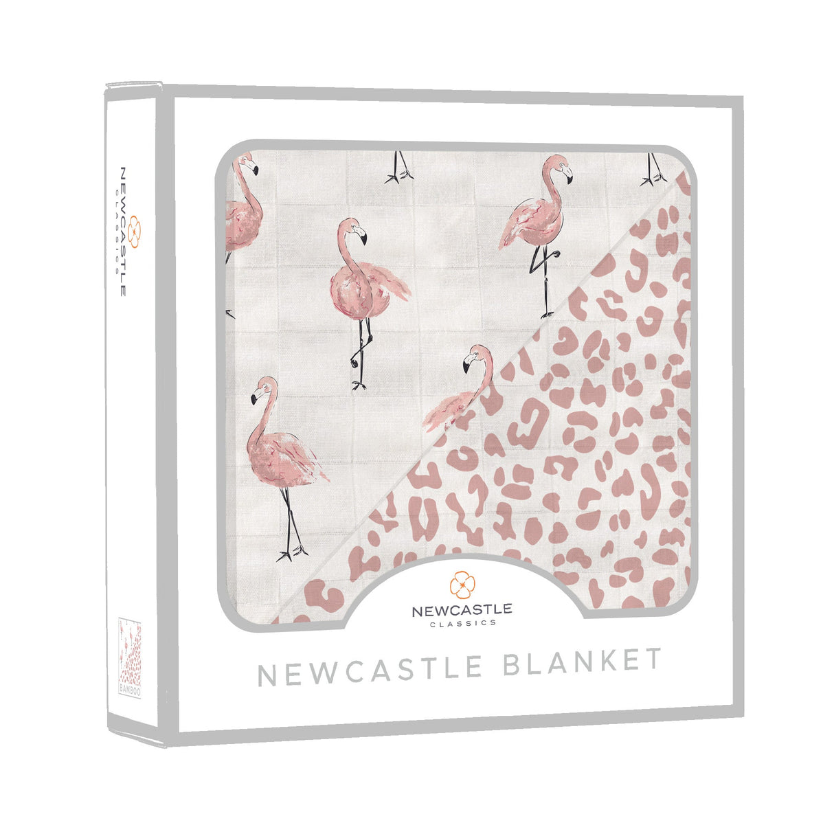 Dancing Flamingo and Little Leopard Newcastle Blanket