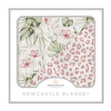 Silver Pink Orchid and Little Leopard Newcastle Blanket
