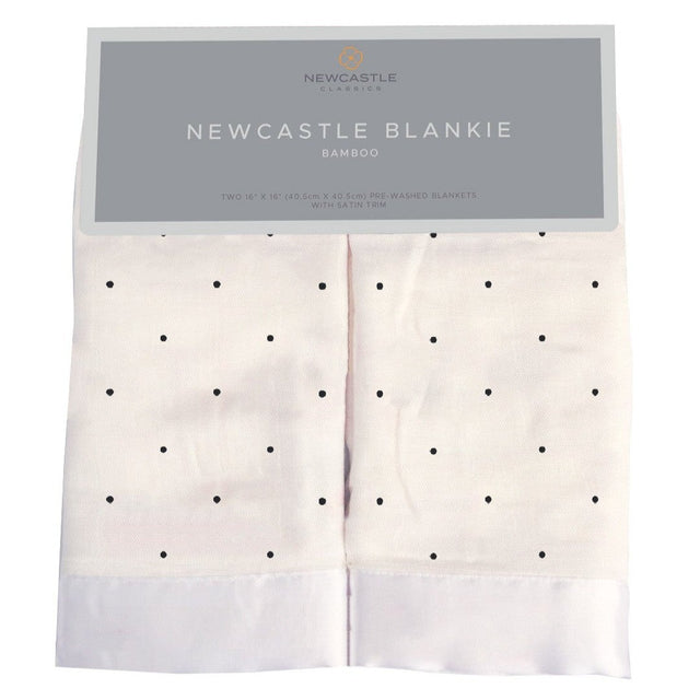 Black and White Polka Dot Bamboo Newcastle Blankie - HoneyBug 