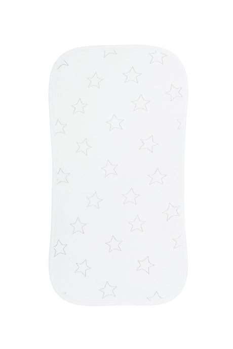 Grey Stars Print Burp Cloth