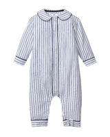 Baby's Twill Cambridge Romper in Navy French Ticking