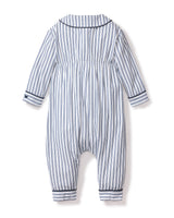 Baby's Twill Cambridge Romper in Navy French Ticking