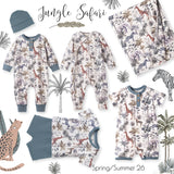 Jungle Safari Bamboo Boys Henley Romper