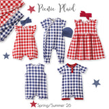Picnic Plaid Soft Bamboo Convertible Baby Zipper Romper