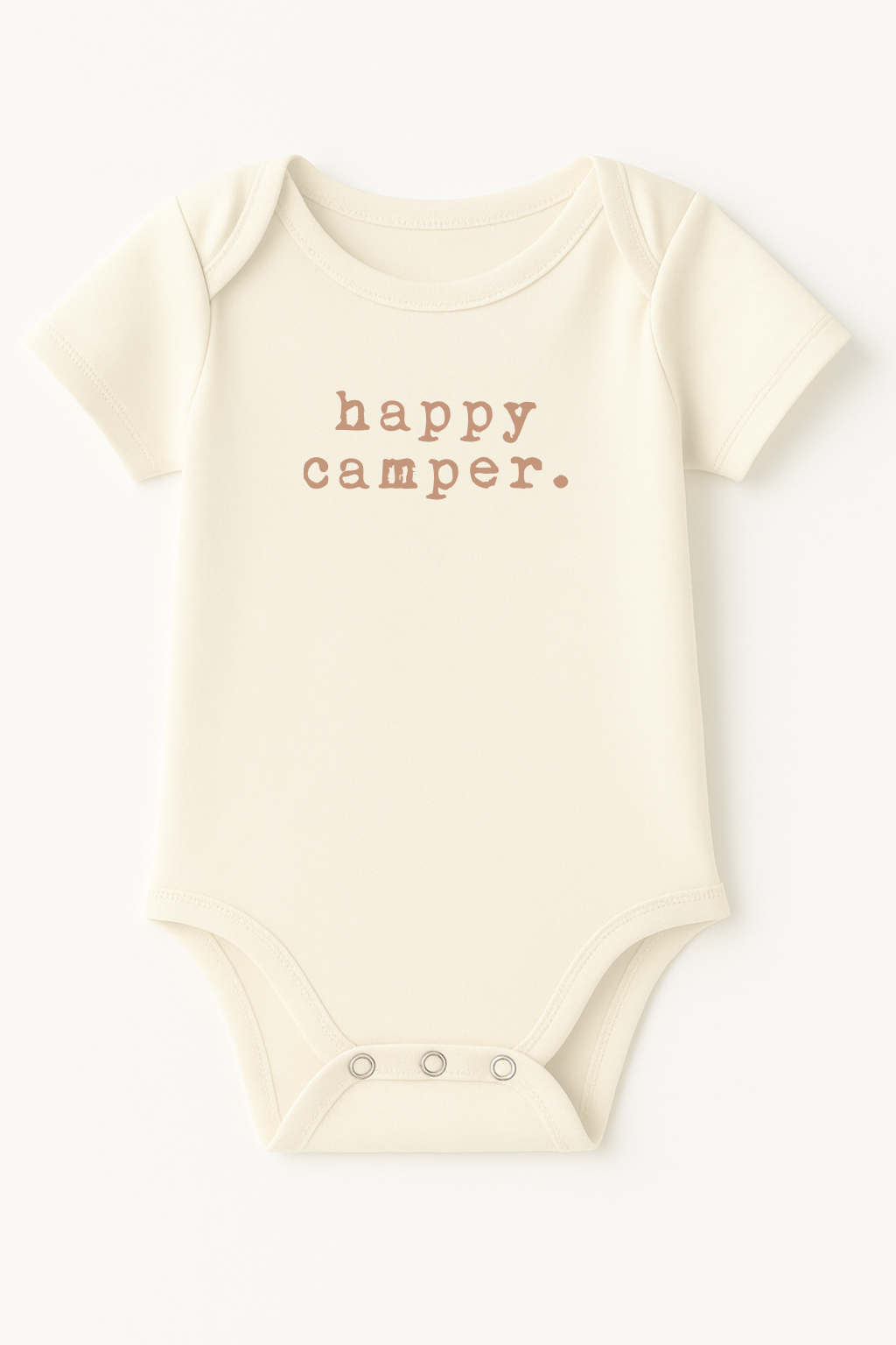 Happy Camper Clay Organic Cotton Baby Bodysuit Short Sleeve - HoneyBug 