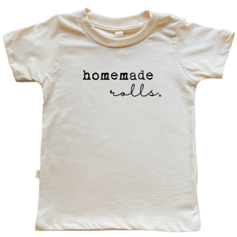 Toddler Crew Neck Tee | Homemade Rolls | Organic Cotton