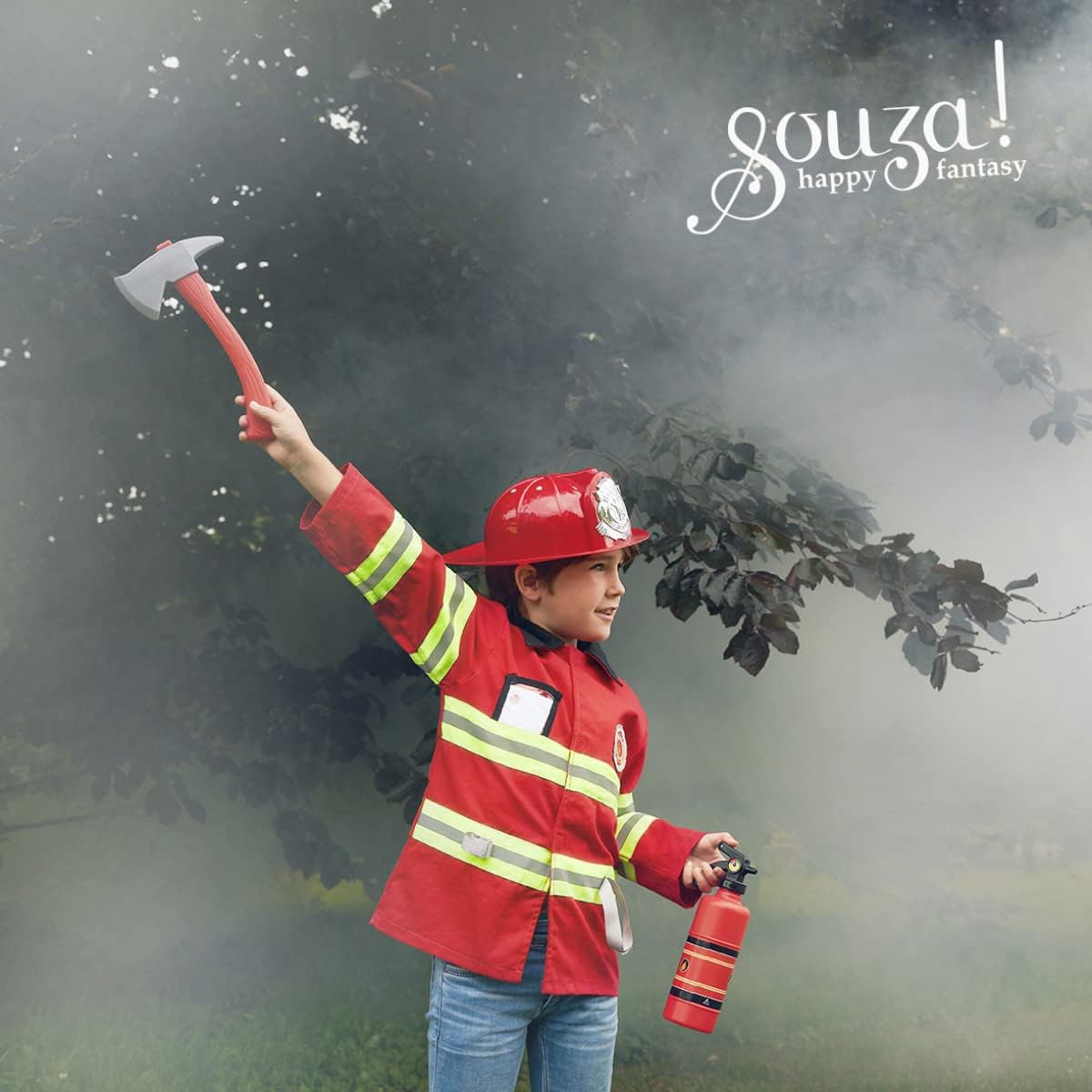 Fireman Costume Set for Children – Includes Accessories for Role-Play & Entertainment-sz 4-7 yrs