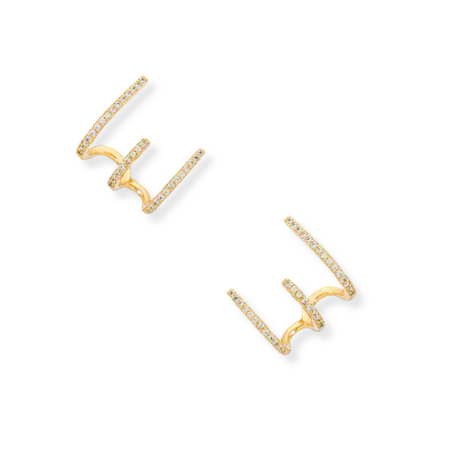 Cubic Zirconia Climber Earring - HoneyBug 