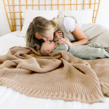 Organic Knit Throw Blanket - Sand