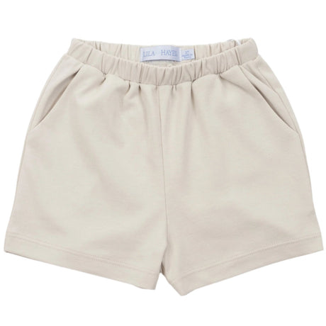 Sawyer Boys' Pima Cotton Play Shorts - Stone Khaki - HoneyBug 