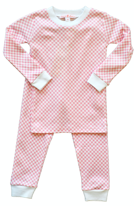 Pink Gingham Pajama Set - HoneyBug 