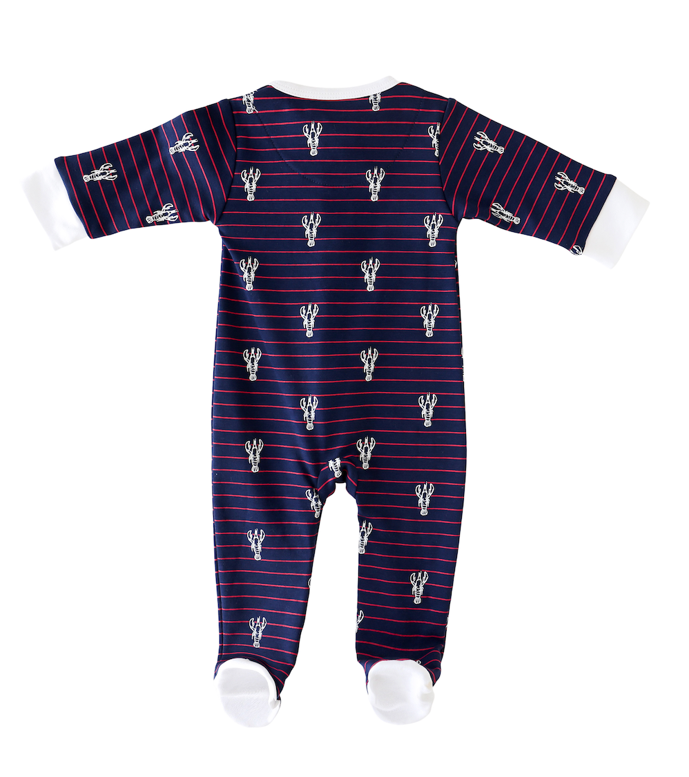 Lobster Stripe Footie - HoneyBug 