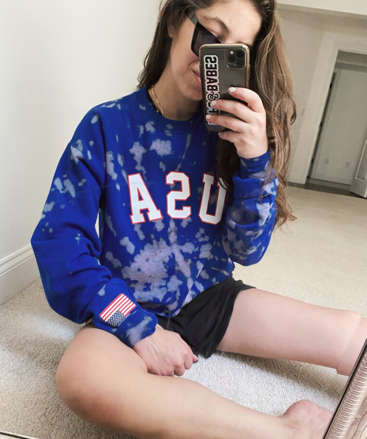TRU AMERICAN ♡ USA tie-dye graphic sweatshirt