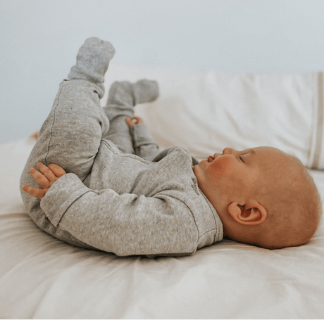 3pc footie set | vintage aqua periwinkle & heather grey - HoneyBug 