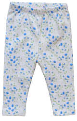 Arabella Blue Floral Leggings - HoneyBug 