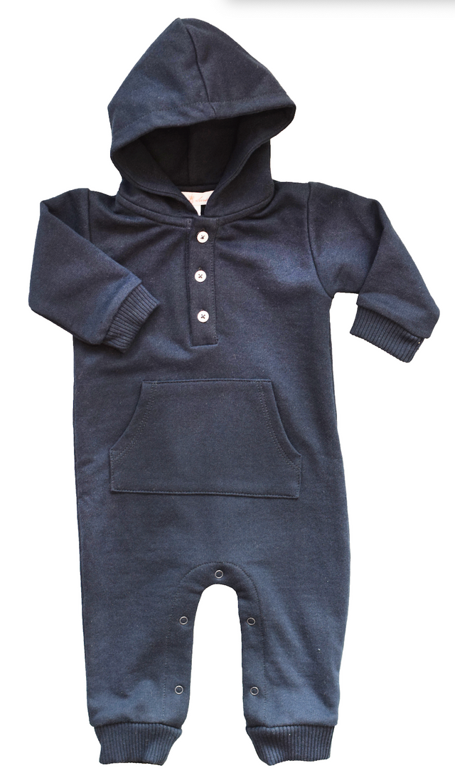 Navy Knit Jogger Jumpsuit - HoneyBug 