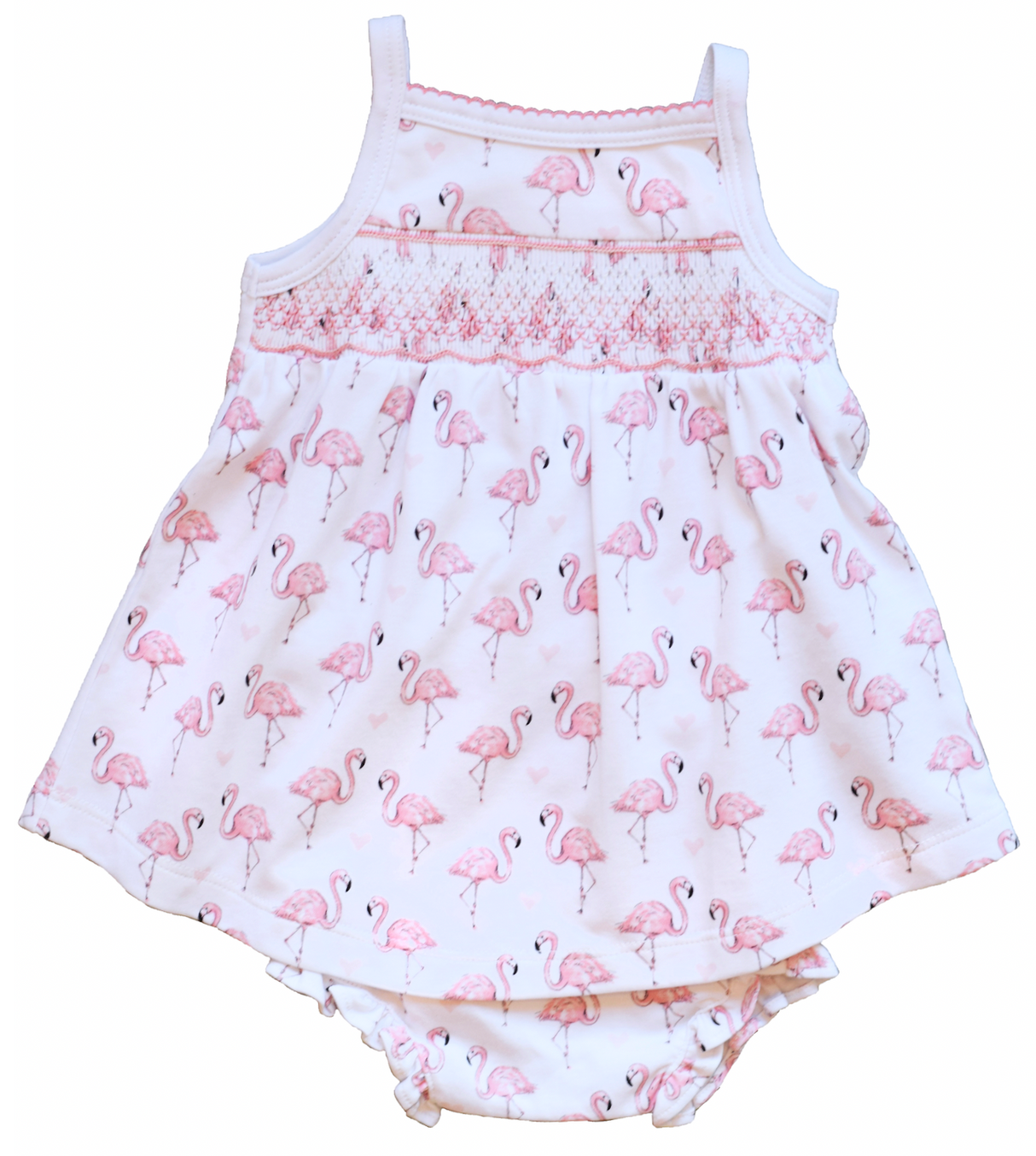 Pink Flamingo Smocked Dress - HoneyBug 