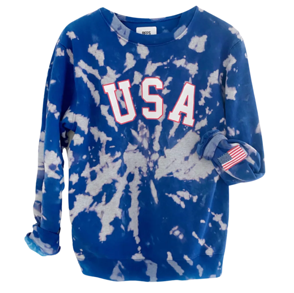 TRU AMERICAN ♡ USA tie-dye graphic sweatshirt
