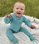 footie | vintage aqua - HoneyBug 