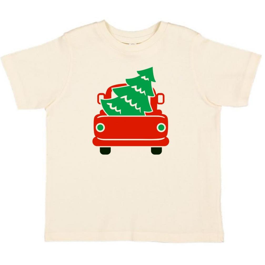 Merry Truck Christmas Short Sleeve T-Shirt - Natural