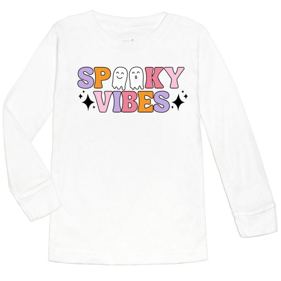 Spooky Vibes Halloween Long Sleeve Shirt - White