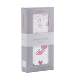 Playful Kitty Bamboo Muslin Swaddle - HoneyBug 